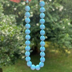 CASTLECLIFF Single Strand Blue Faceted Glass Beaded Necklace/Choker